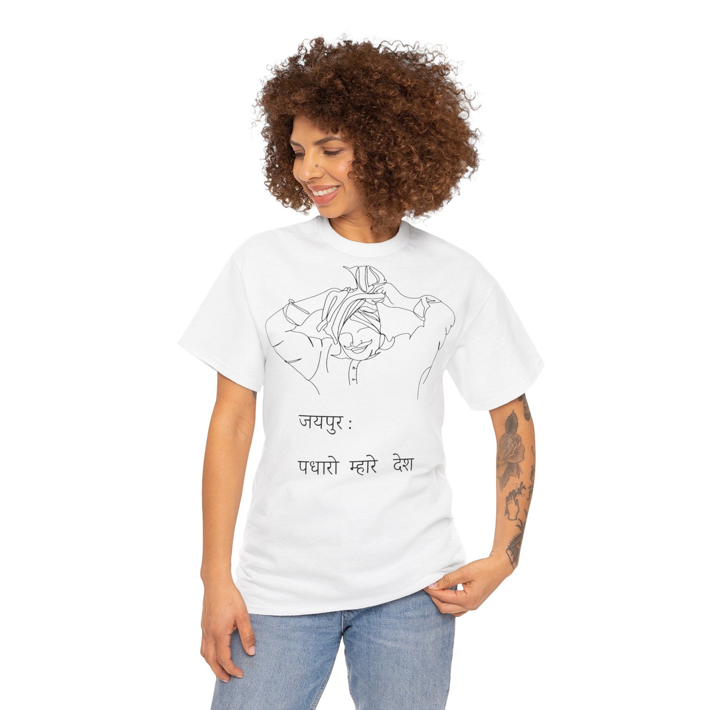 Jaipur Welcome - Unisex Heavy Cotton Tee: Gateway to Royalty
