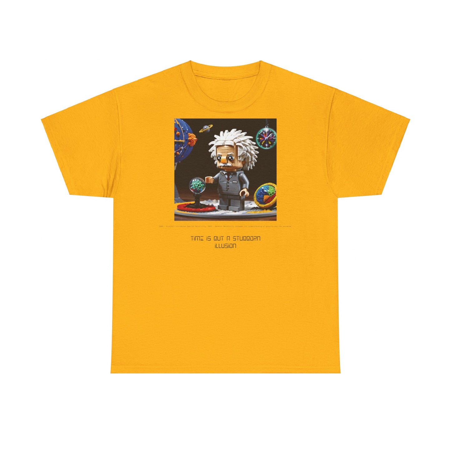 De stof van de kosmos: Einstein & Relativiteit unisex zwaar katoenen T-shirt