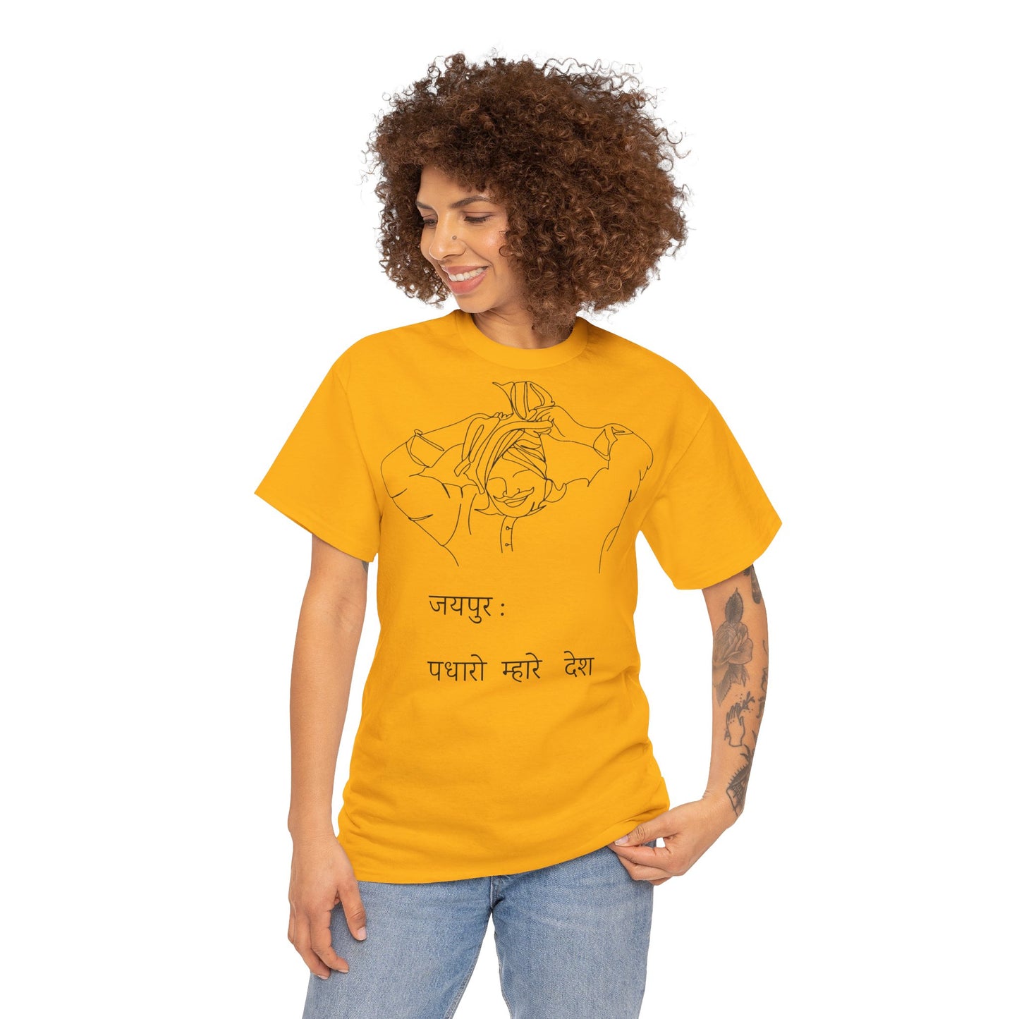 Jaipur Welcome - Unisex Heavy Cotton Tee: Gateway to Royalty