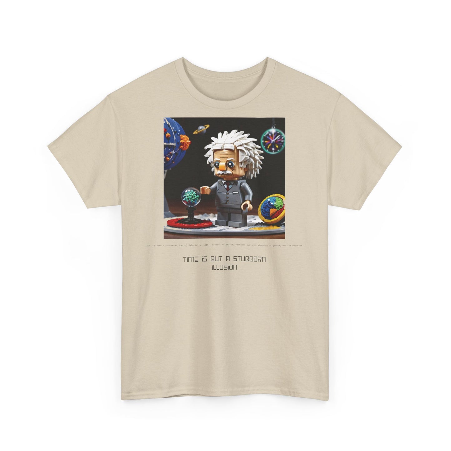 De stof van de kosmos: Einstein & Relativiteit unisex zwaar katoenen T-shirt