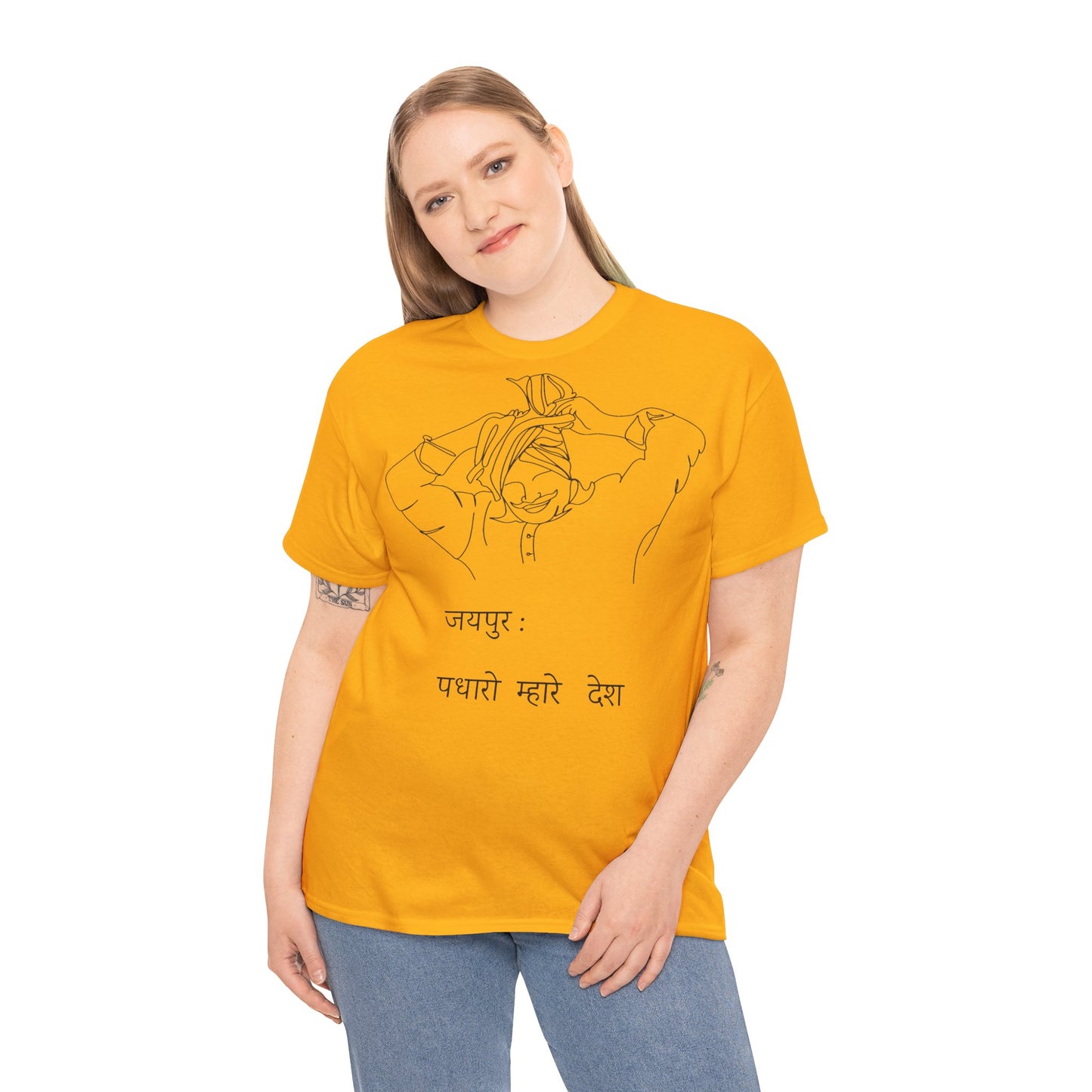 Jaipur Welcome - Unisex Heavy Cotton Tee: Gateway to Royalty