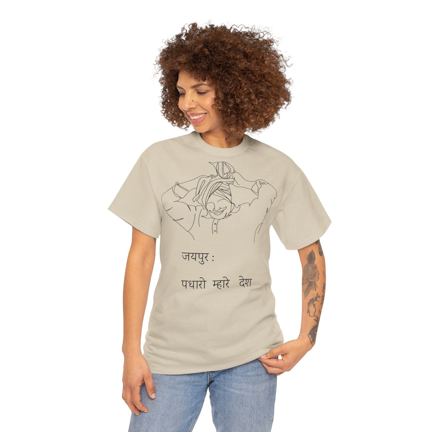 Jaipur Welcome - Unisex Heavy Cotton Tee: Gateway to Royalty
