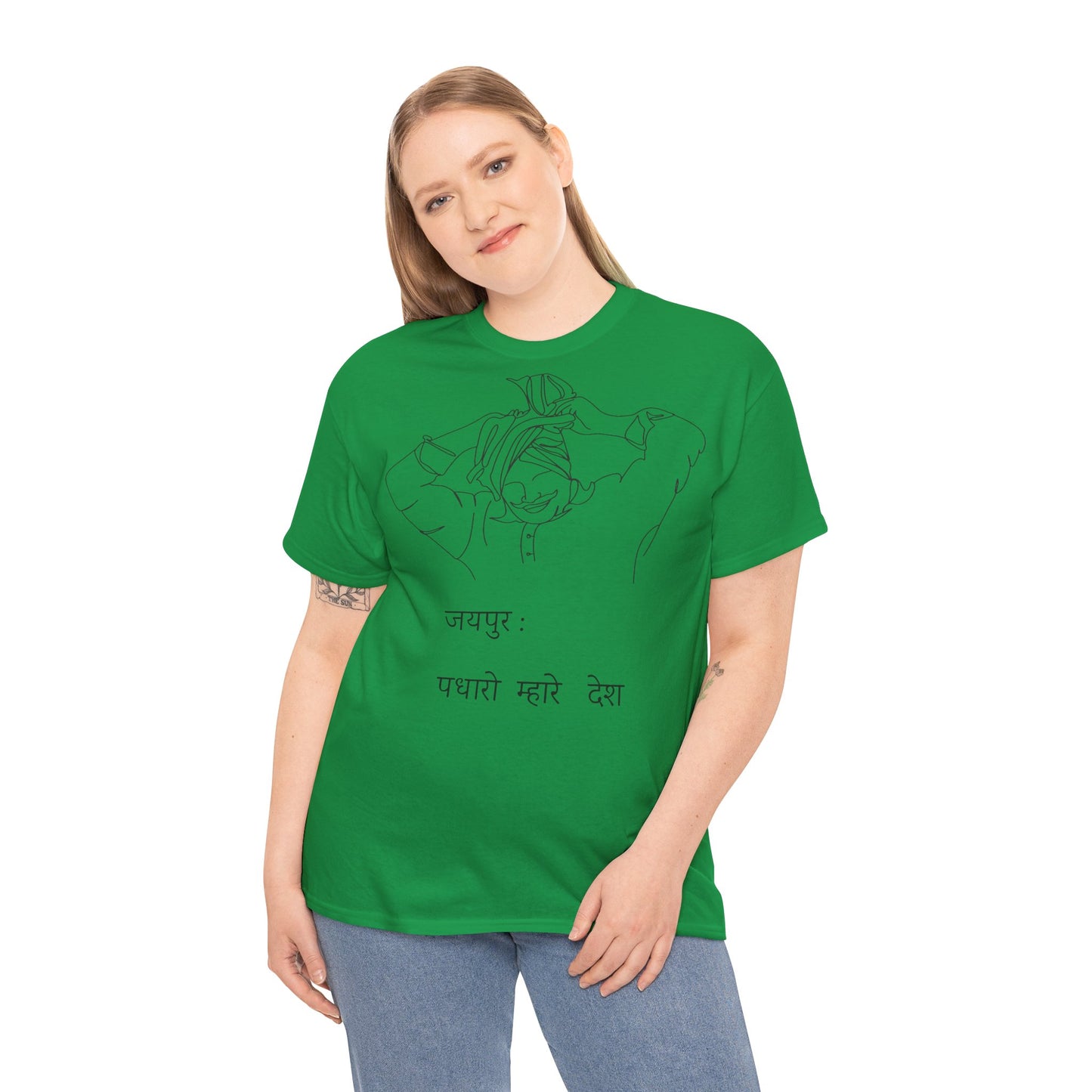 Jaipur Welcome - Unisex Heavy Cotton Tee: Gateway to Royalty