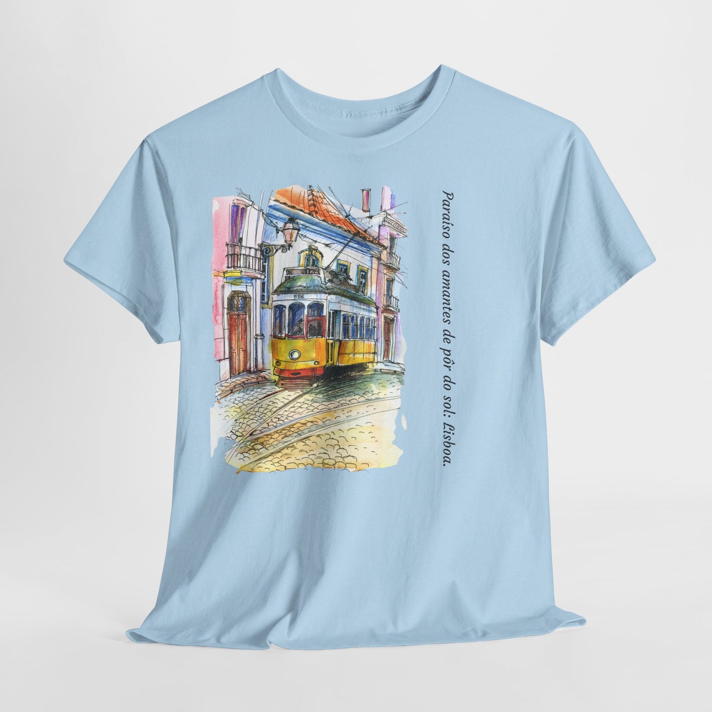 Lisbon Sunset - Unisex Heavy Cotton Tee: Lover's Paradise