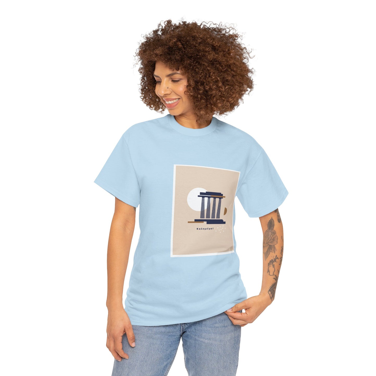 Athenian Legacy - Unisex Heavy Cotton Tee: Timeless Elegance