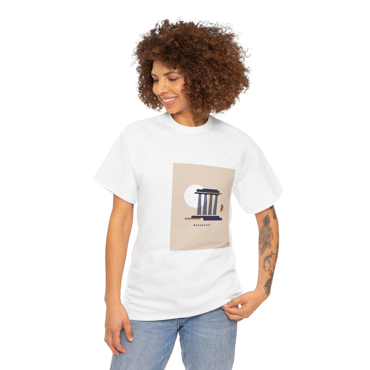 Athenian Legacy - Unisex Heavy Cotton Tee: Timeless Elegance