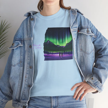 Aurora Borealis: Dance of Lights - Unisex Heavy Cotton Tee