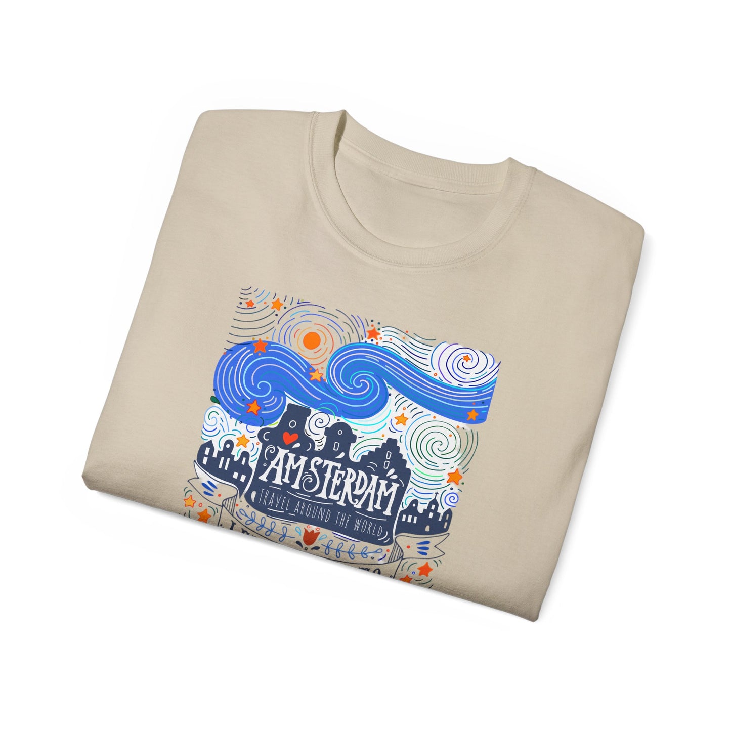 Amsterdam Spirit - Unisex Comfort Tee: Feiern Sie Freiheit und Kunst