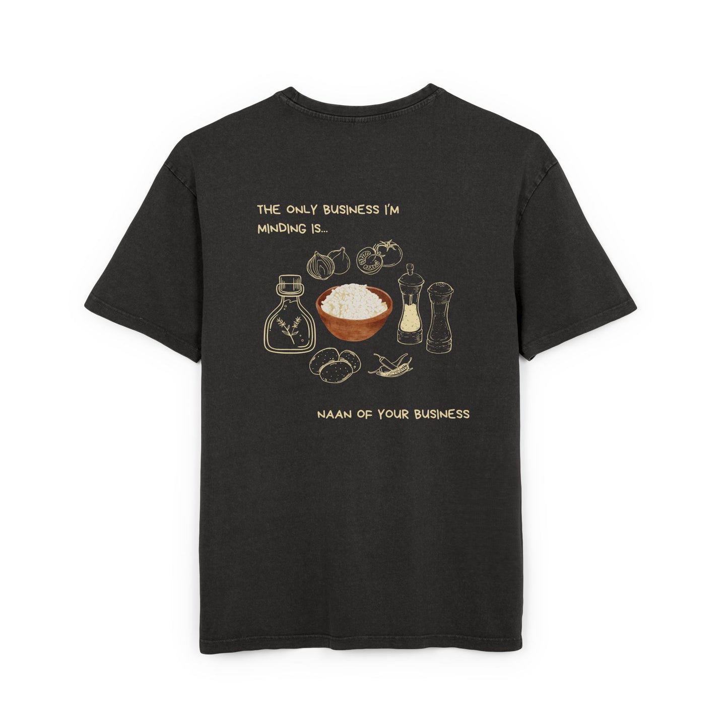Men's Acid Washed Oversized Tee - Humor & Style for Food Lovers