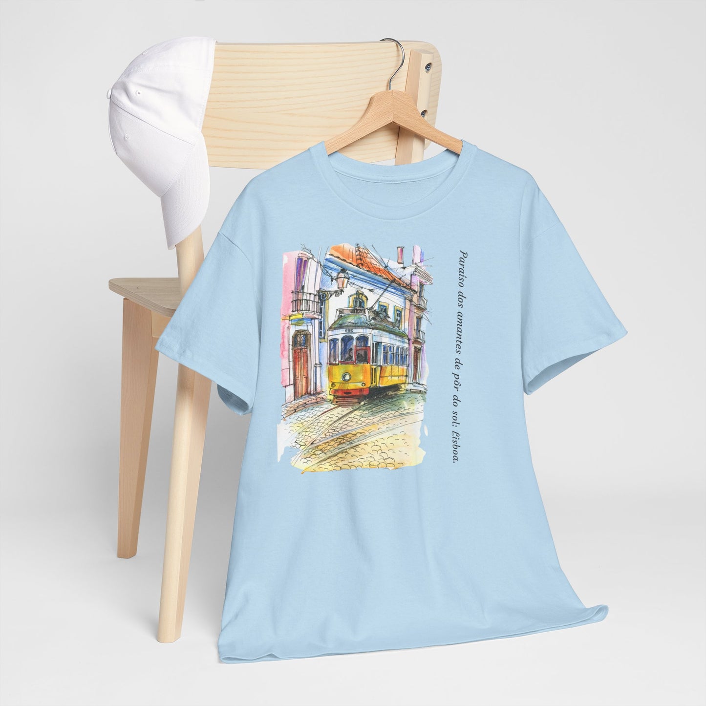 Lisbon Sunset - Unisex Heavy Cotton Tee: Lover's Paradise