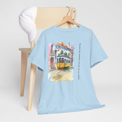 Lisbon Sunset - Unisex Heavy Cotton Tee: Lover's Paradise