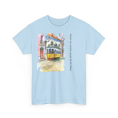 Lisbon Sunset - Unisex Heavy Cotton Tee: Lover's Paradise