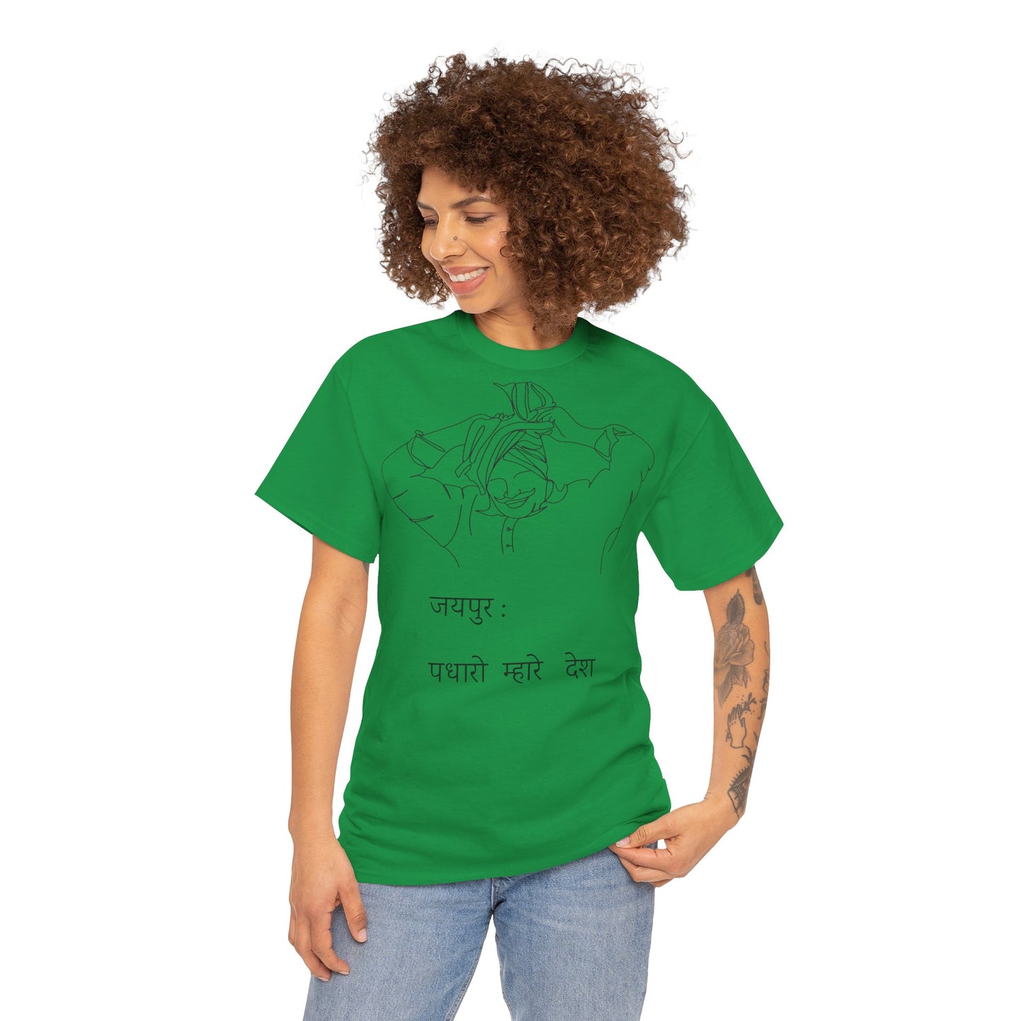 Jaipur Welcome - Unisex-T-Shirt aus schwerer Baumwolle: Tor zum Königshaus