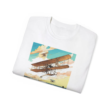 First Human Flight: Wright Brothers' Triumph Unisex Tee