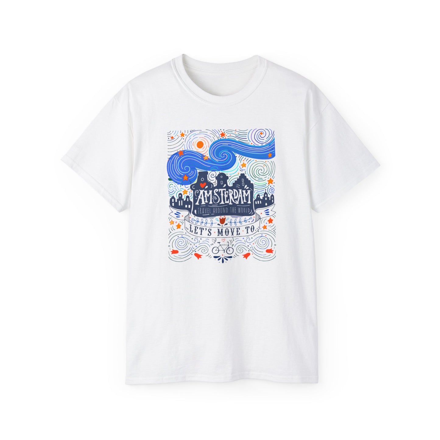 Amsterdam Spirit - Unisex Comfort Tee: Feiern Sie Freiheit und Kunst