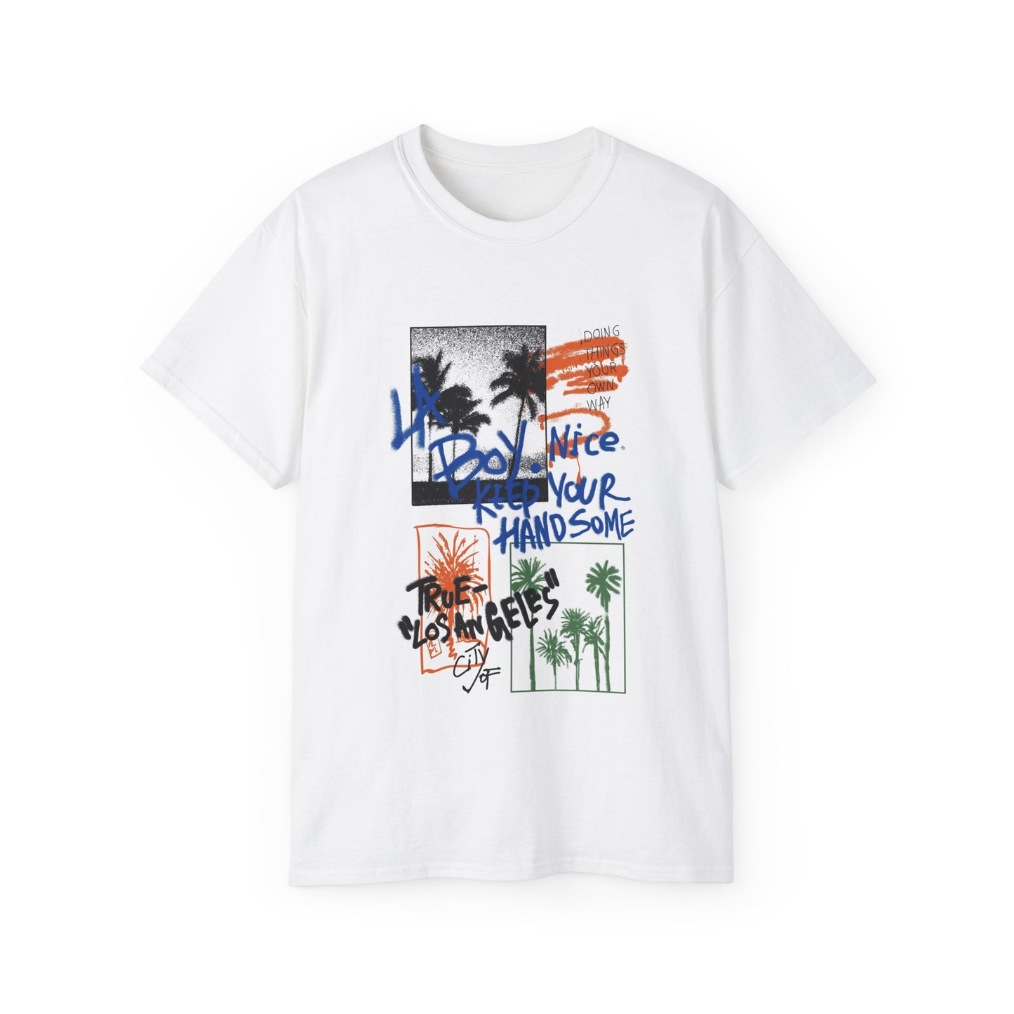 LA Vibes - Unisex Softstyle T-Shirt: Urbane Kunst