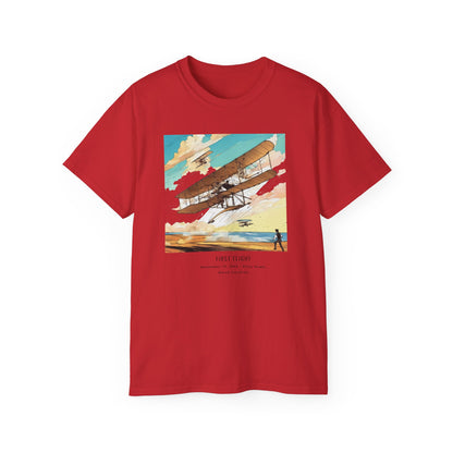 First Human Flight: Wright Brothers' Triumph Unisex Tee