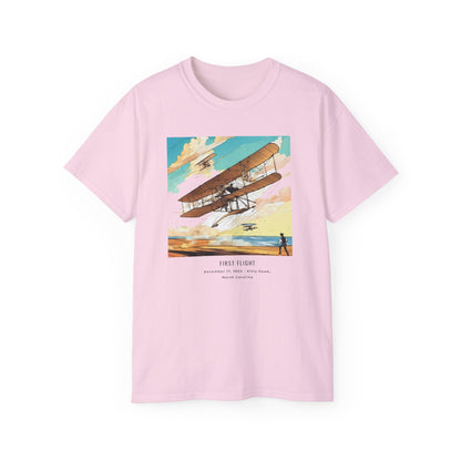 First Human Flight: Wright Brothers' Triumph Unisex Tee