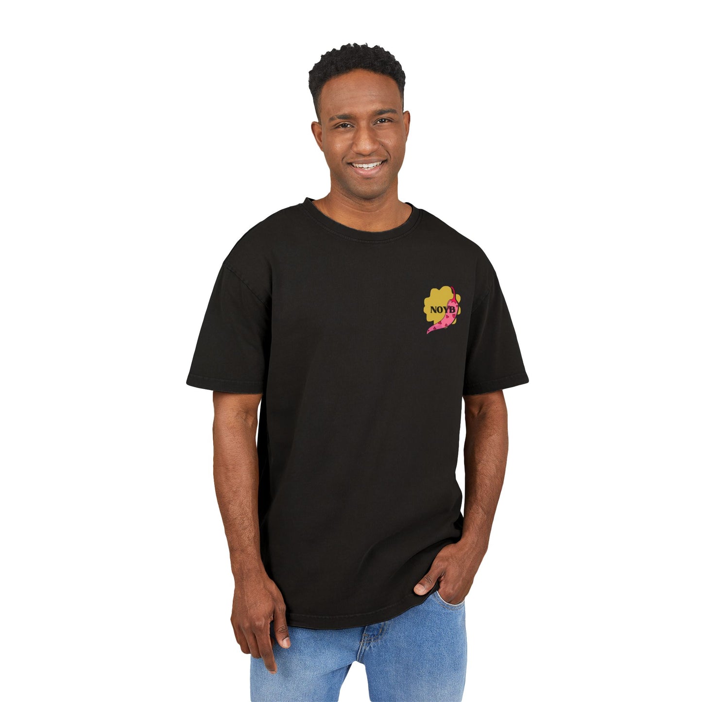 Men's Acid Washed Oversized Tee - Humor & Style for Food Lovers