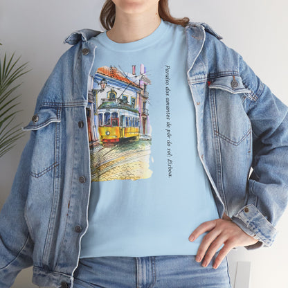 Lisbon Sunset - Unisex Heavy Cotton Tee: Lover's Paradise