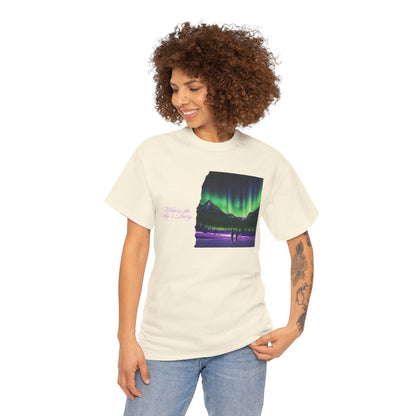 Aurora Borealis: Dance of Lights - Unisex Heavy Cotton Tee