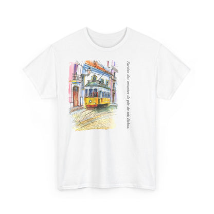 Lisbon Sunset - Unisex Heavy Cotton Tee: Lover's Paradise