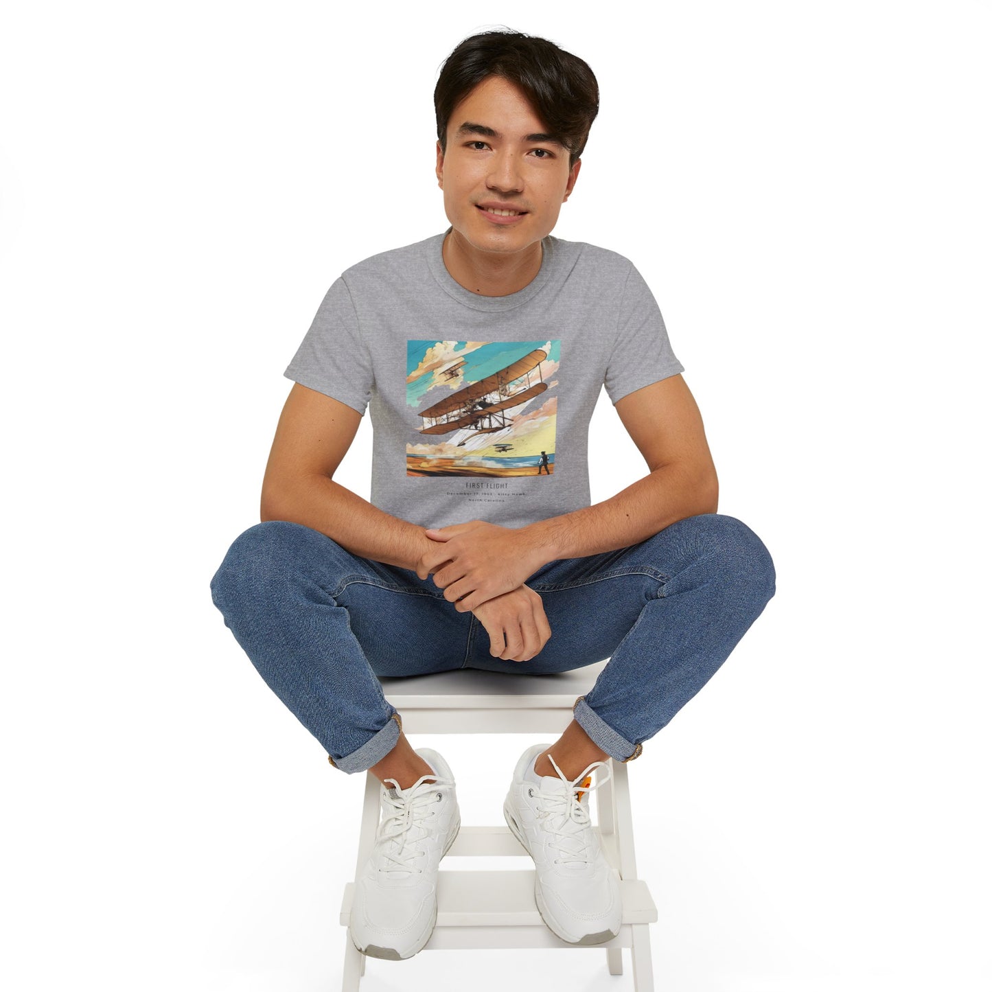 First Human Flight: Wright Brothers' Triumph Unisex Tee