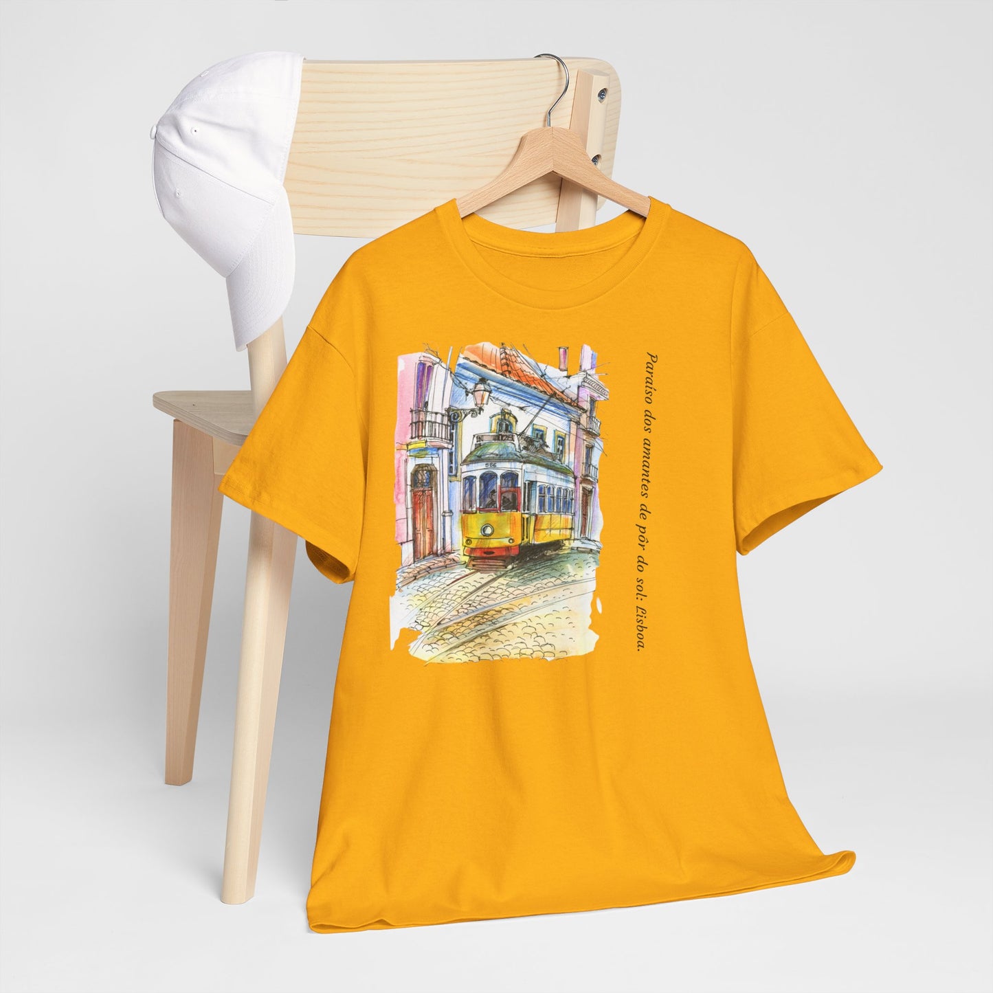 Lisbon Sunset - Unisex Heavy Cotton Tee: Lover's Paradise