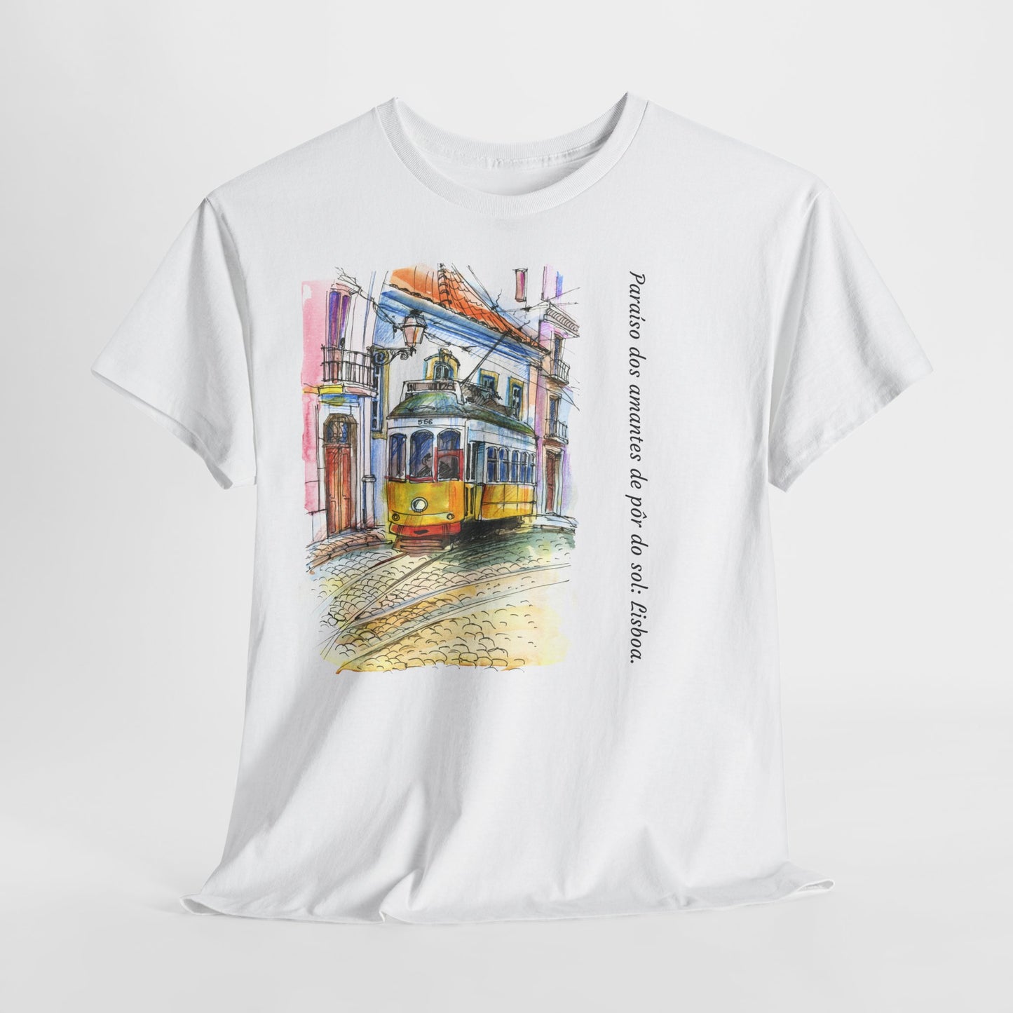 Lisbon Sunset - Unisex Heavy Cotton Tee: Lover's Paradise