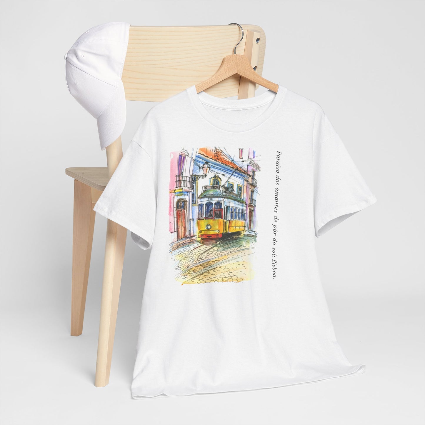 Lisbon Sunset - Unisex Heavy Cotton Tee: Lover's Paradise