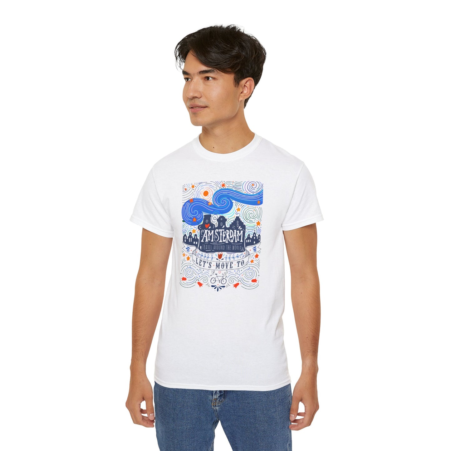 Amsterdam Spirit - Unisex Comfort Tee: Feiern Sie Freiheit und Kunst