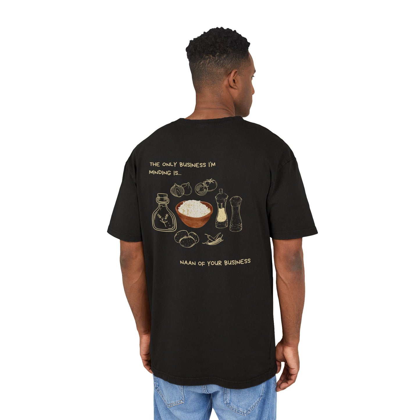 Men's Acid Washed Oversized Tee - Humor & Style for Food Lovers