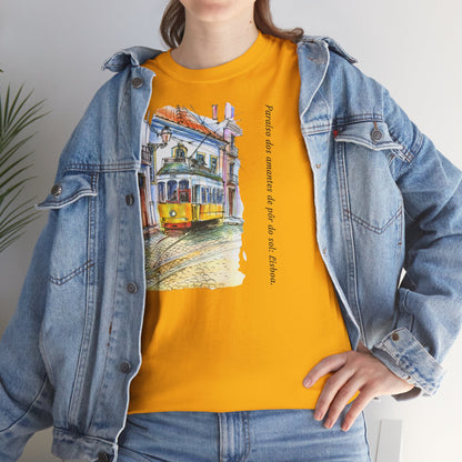 Lisbon Sunset - Unisex Heavy Cotton Tee: Lover's Paradise