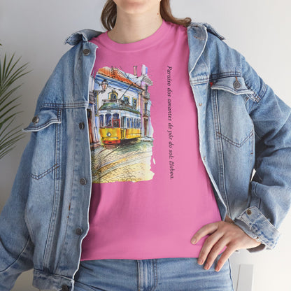 Lisbon Sunset - Unisex Heavy Cotton Tee: Lover's Paradise