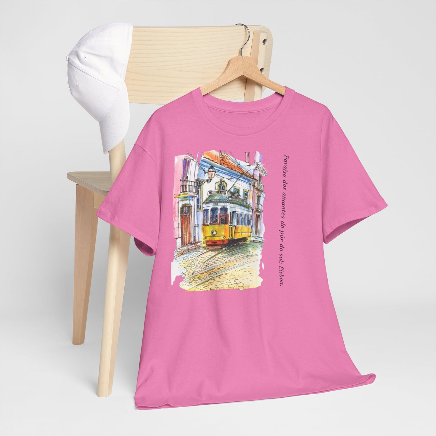 Lisbon Sunset - Unisex Heavy Cotton Tee: Lover's Paradise