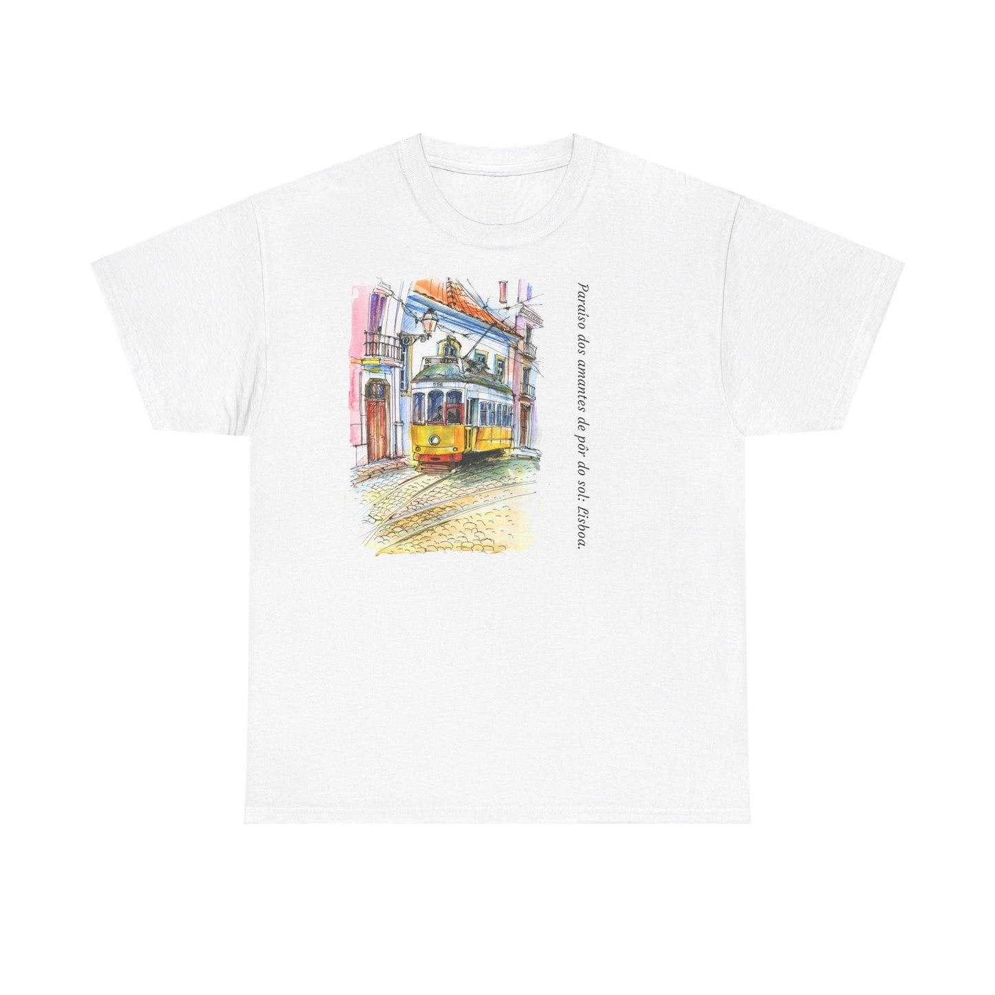 Lisbon Sunset - Unisex Heavy Cotton Tee: Lover's Paradise