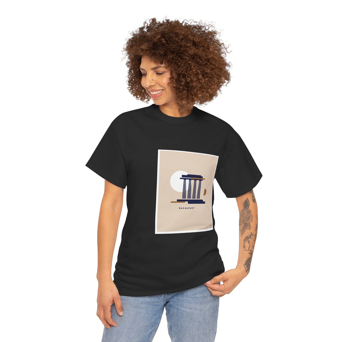 Athenian Legacy - Unisex Heavy Cotton Tee: Timeless Elegance