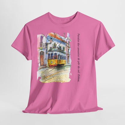 Lisbon Sunset - Unisex Heavy Cotton Tee: Lover's Paradise