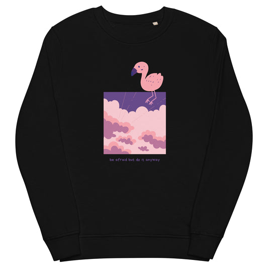 Fearless Flamingo Unisex organic sweatshirt