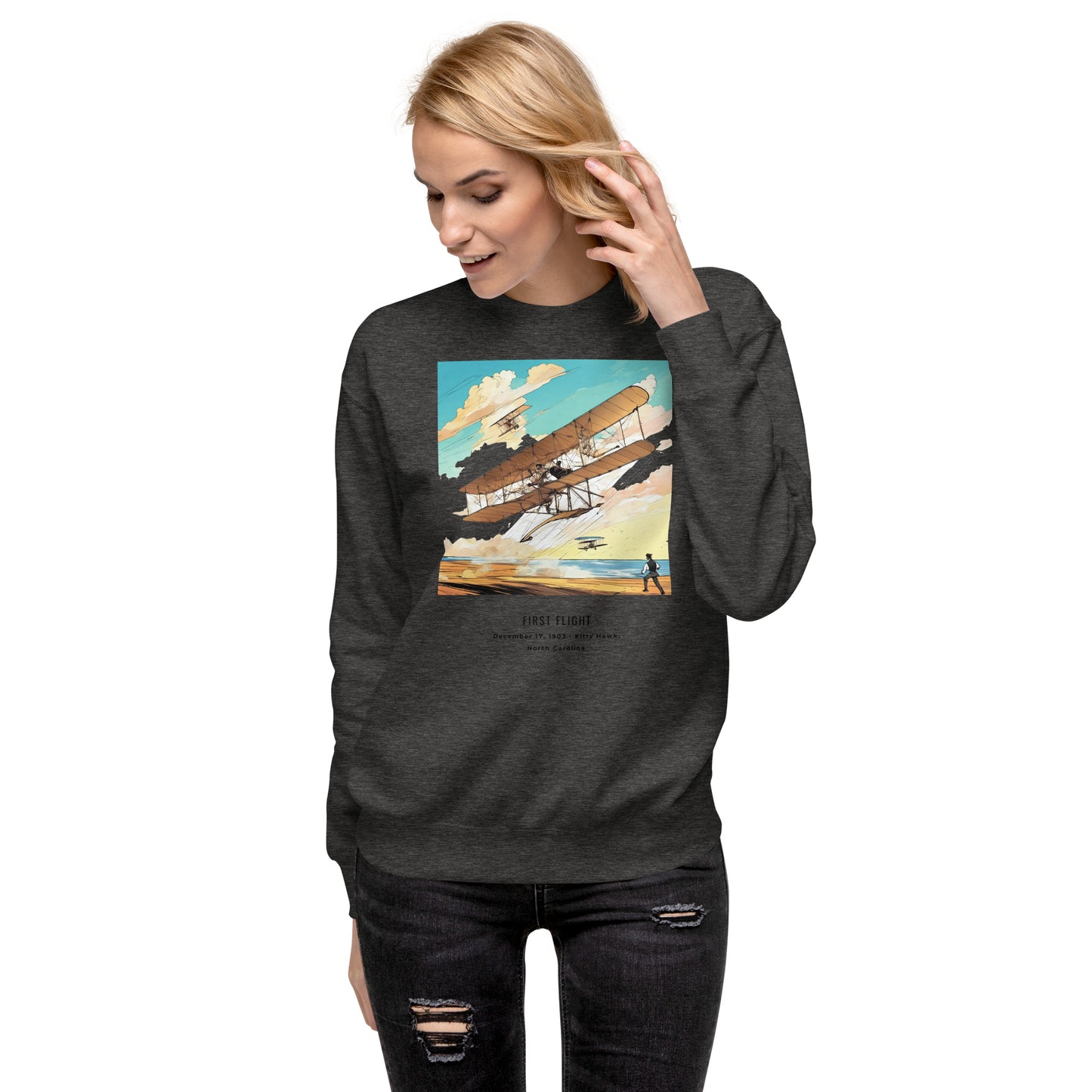 First Human Flight: Wright Brothers' Triumph Unisex Sweatshirt