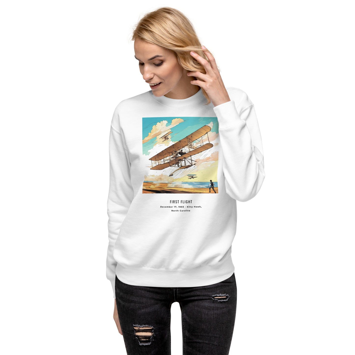 First Human Flight: Wright Brothers' Triumph Unisex Sweatshirt